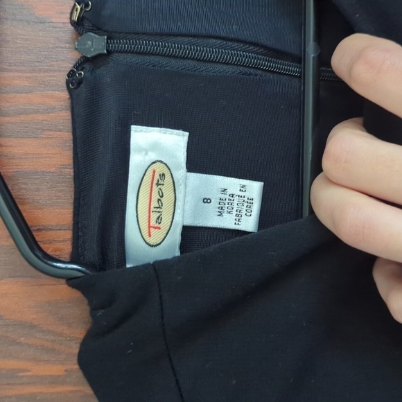 Talbots Classic Black Stretchy Flattering Sheath Dress LBD Size 8 - Picture 4 of 6